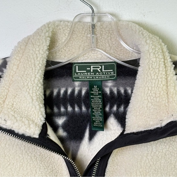 L-RL Lauren Active Ralph Lauren Aztec Southwestern Geometric Fleece Jacket M - Picture 11 of 13